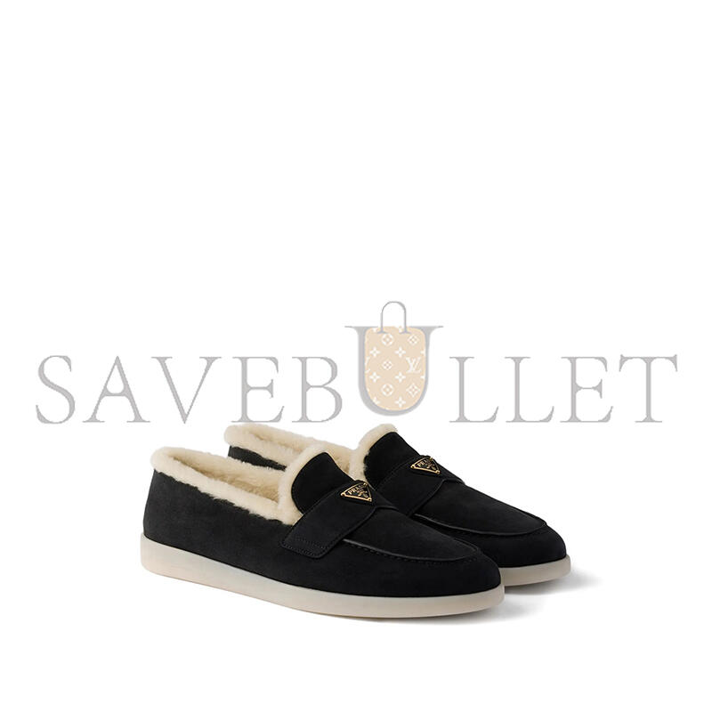 Pra*a suede and wool loafers
